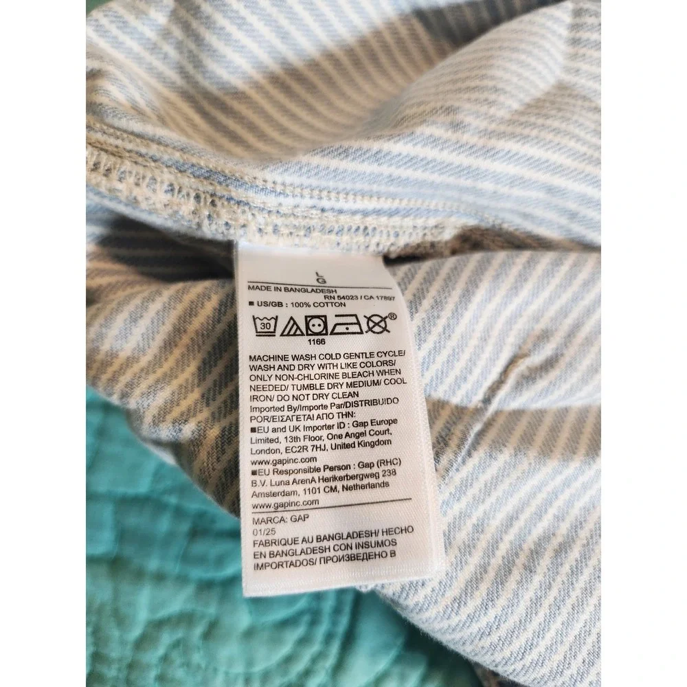 Gap Factory Blue Railroad Stripe Ultrasoft Denim Utility Shorts 4in Inseam S